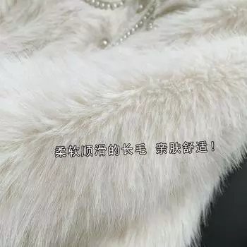 2024 осень и зима новая искусственная шуба из лисьего меха женственная светская львица маленькая ароматная жемчужная пряжка короткий топ S [recommended within 47.5 kg]