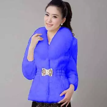 2024 осень и зима новая куртка из искусственного меха женская короткая корейская версия воротник из искусственного меха лисы шуба из искусственного меха норки женская талия S чёрный