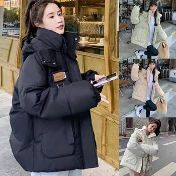 2024 осень и зима новая одежда с хлопковой подкладкой женская одежда с хлебом короткая одежда с хлопковой подкладкой куртка утолщенная куртка с капюшоном с хлопковой подкладкой M