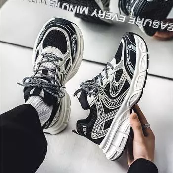 2024 осень и зима новые дышащие спортивные туфли модные мужские кроссовки для папы повседневные кроссовки на платформе мужские кроссовки для папы 39 бежевый