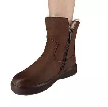 2024 осень и зима новые кожаные ботинки Martin женские теплые бархатные ботинки женские универсальные ретро зимние ботинки на толстой подошве короткие ботинки 35 чёрный