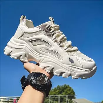 2024 осень и зима новые легкие и универсальные дышащие повседневные сетчатые модные мужские спортивные туфли для пап на толстой подошве 39