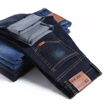 2024 Осень и зима Новые мужские джинсовые брюки Универсальные эластичные прямые деловые джинсы для мужчин 28