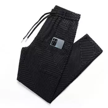 2024 Осень и зима Новые мужские повседневные брюки с принтом жаккардовые облегающие длинные брюки Haren M серый