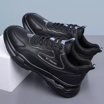 2024 осень и зима новые мужские повседневные кожаные туфли мужские спортивные туфли на шнуровке белые легкие дорожные туфли 2359 38 белый