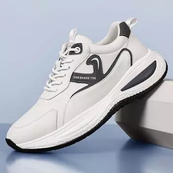 2024 осень и зима новые мужские туфли для молодежи повседневные и легкие кроссовки для бега кожаные туфли мужские 38 чёрный