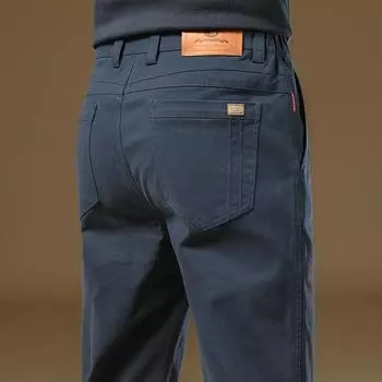 2024 Осень и зима Новые повседневные брюки для мужчин, высококачественные облегающие деловые свободные прямые брюки, универсальные длинные брюки M