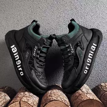 2024 осень и зима новые туфли средней высоты для инструментов на платформе спортивная обувь для сноуборда ниша повседневная обувь для студентов в стиле Гонконга мужская обувь 39 чёрный