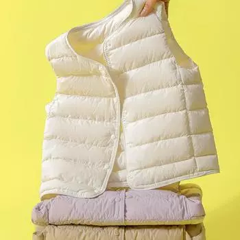 2024 осень и зима новый детский пуховый жилет для мальчиков и девочек детский пуховый жилет легкий пуховый вкладыш одежда 110cm(110cm) белый