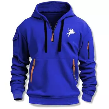 2024 Осень и зима Новый флисовый модный удобный досуг универсальный простой индивидуальный свитер шапка красивый свитер S синий