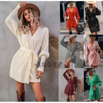 2024 Осень и зима Новый кардиган средней длины, однотонный европейский и американский вязаный кардиган на бретелях S чёрный