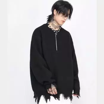 2024 Осень и зима Новый кардиган свитер ретро повседневный ленивый стиль вязаный свитер мужской однотонный пиджак M серый