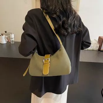 2024 осень и зима новый корейский текстурный дизайн модная универсальная повседневная фактурная сумка-мессенджер подмышками сумка-тоут чёрный