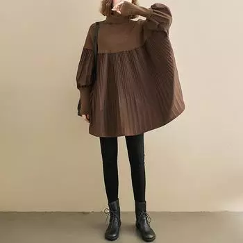 2024 осень и зима новый литературный большой размер толстый MM100kg водолазка длинный рукав армированная пряжа свитер женский one size fits all чёрный