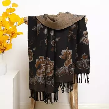 2024 Осень и зима Новый утолщенный и удлиненный кашемировый шарф универсальный женский теплый шарф для защиты шеи двухсторонний шарф шаль 200*65cm