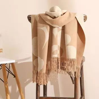 2024 Осень и зима Новый утолщенный и удлиненный кашемировый шарф универсальный женский теплый шарф для защиты шеи двухсторонний шарф шаль 200*65cm