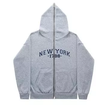 2024 Осень и зима Новый ветрозащитный и теплый унисекс кардиган на молнии с капюшоном толстовка модный тренд S