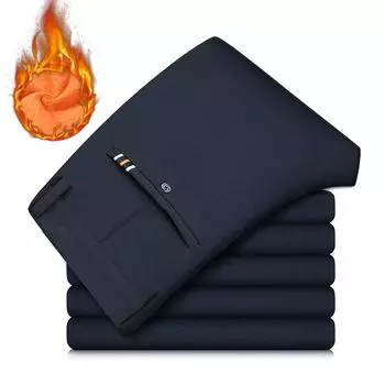 2024 Осень и зима Плотные мужские бархатные брюки в западном стиле Slim Fit Прямые эластичные деловые формальные профессиональные универсальные повседневные брюки 28