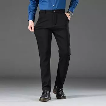 2024 Осень и зима Плотные мужские бархатные брюки в западном стиле Slim Fit Прямые эластичные деловые формальные профессиональные универсальные повседневные брюки 28