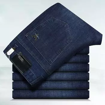 2024 Осень и зима Толстые мужские облегающие прямые эластичные деловые повседневные свободные длинные брюки для мужчин 28