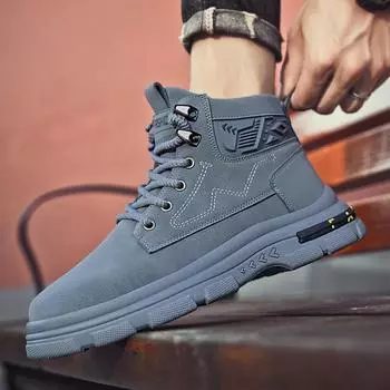 2024 осень и зима звезда с той же микрофиброй мужские ботинки модные с инвентарем для отдыха на природе сапоги из ревеня резиновые нескользящие повседневные туфли мужские 39 хаки