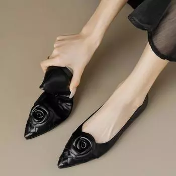 2024 Осень Камелия Цветочные Туфли Женские Дамы Слипоны Плоские Повседневные Офисные Туфли Женские Свадебные Лоферы Zapatillas Mujer 35