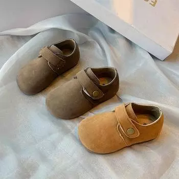 2024 осень мальчики и девочки нескользящие маленькие кожаные туфли мужские и женские повседневные дышащие одинарные туфли маленькие кожаные туфли Size 21 13.6cm