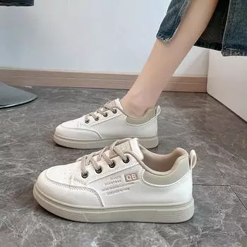 2024 осень маленькие белые туфли новая корейская версия ins женские студенческие туфли для увеличения роста плоские спортивные туфли для доски повседневная обувь женская прилив Q71 35