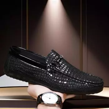 2024 осень мужская обувь новая обувь Doudou мужская низкая корейская версия дышащая ленивая обувь одна педаль вождения мужская 39