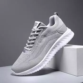 2024 Осень Новая мода Мужская повседневная сетчатая спортивная обувь Мужская удобная и легкая уличная нескользящая мужская обувь Плоская обувь 39 чёрный