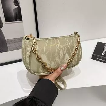 2024 осень новая модная маленькая квадратная сумка популярная цепочка индивидуальная сумка через плечо сумка нишевый дизайн маленькая сумка для девочек чёрный