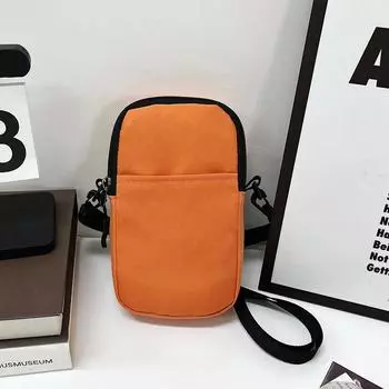 2024 осень новая повседневная спортивная модная сумка-мессенджер маленькая квадратная сумка иностранный стиль тренд простая однотонная сумка через плечо для мобильного телефона чёрный