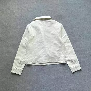 2024 осень новая простая повседневная куртка из стираной кожи с лацканами женская кожаная куртка S чёрный