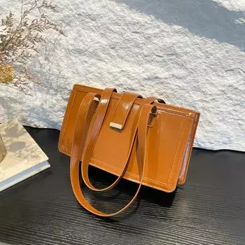 2024 осень новая ретро сумка на плечо нишевый дизайн стильная простая персонализированная подмышечная маленькая квадратная сумка чёрный