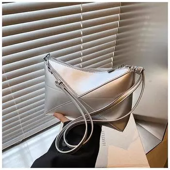 2024 осень новая высококачественная простая модная женская сумка через плечо подмышкой большая вместительная сумка-мессенджер маленькая квадратная сумка чёрный