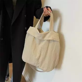 2024 осень новая женская сумка большая вместительная плиссированная мягкая сумка через плечо ветровая универсальная индивидуальная нишевая сумка чёрный