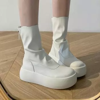 2024 осень новые черные женские ботильоны модные ретро высокие женские туфли с круглым носком женские туфли на низком каблуке с пряжкой на ремне короткие ботинки 35 дубильная кора