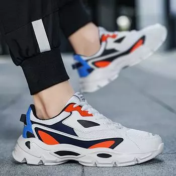 2024 Осень Новые корейские спортивные туфли Сетчатые туфли Увеличить Мужская обувь Сетчатые универсальные дышащие повседневные туфли Кроссовки для бега21 39 чёрный