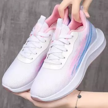 2024 осень новые мягкие подошвы для отдыха спортивные нескользящие беговые женские кроссовки с европейскими и американскими цветными блоками вулканизированные туфли 36 серый