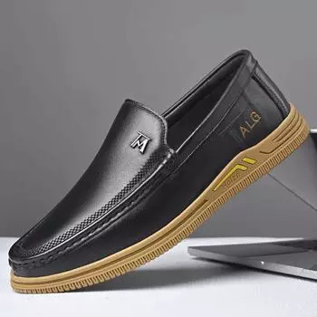 2024 осень новые мужские повседневные кожаные туфли мужские ленивые туфли для вождения туфли Doudou одиночные туфли мужские 2332 38 белый