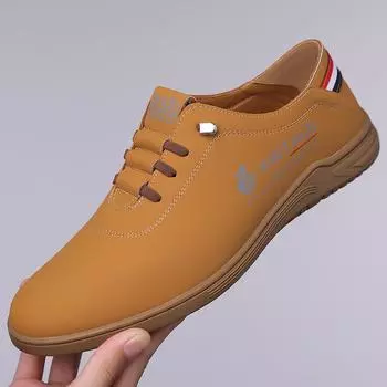 2024 осень новые мужские повседневные кожаные туфли мужские мокасины с мягкой подошвой и мягкими боками ленивые туфли-гужи 8593 38 коричневый