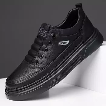 2024 осень новые мужские повседневные кожаные туфли в спортивном стиле мужские легкие универсальные туфли для серфинга белые туфли без шнуровки 6077 38 белый