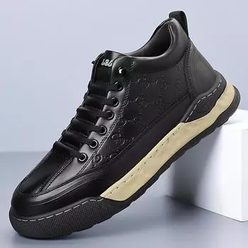 2024 осень новые мужские повседневные кожаные туфли overfoot спортивная модная обувь для сноуборда мужская обувь с одной педалью 38 коричневый