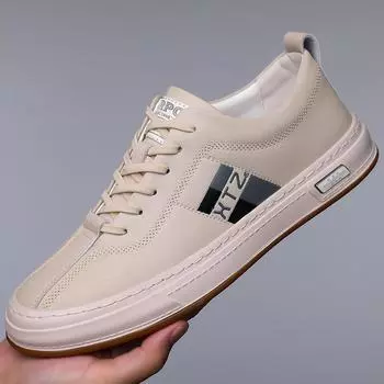 2024 осень новые мужские туфли ручной работы онлайн повседневные кожаные туфли мужские универсальные модные туфли белые туфли модные туфли 1912 38 белый