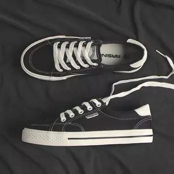 2024 Осень Новые низкие парусиновые мужские туфли, модные мужские туфли, универсальные повседневные спортивные туфли для сноуборда, черные тканевые туфли 11 39