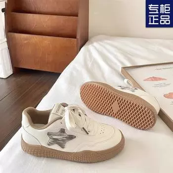 2024 осень новые оригинальные нишевые не коллизионные кроссовки для скейтбординга женские универсальные повседневные белые туфли на платформе струящиеся звездные туфли 35 оранжевый