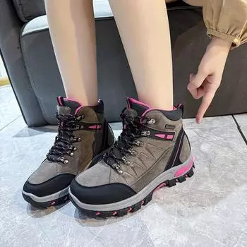2024 осень новые походные ботинки женские туфли большой размер 41 осенне-зимняя легкая дышащая женская обувь для активного отдыха женская обувь 36 серый