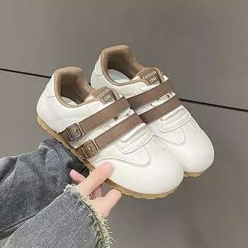 2024 Осень Новые Ретро Уродливые Милые Универсальные Маленькие Белые Туфли для Женщин Ниша Повседневные Легкие Модные Спортивные Одиночные Туфли 35 небесно-голубой