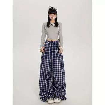 2024 Осень Новые Ретро Высокая Талия Широкие Прямые Штаны Повседневные Брюки Для Женщин, Утягивающие И Свободные Брюки До Пола XS