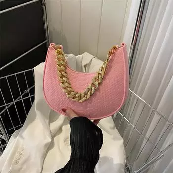 2024 Осень Новые сумки Женская мода Простая сумка через плечо Повседневная сумка для поездок на работу Сумка подмышкой Ретро Личность Сумка Полумесяц чёрный